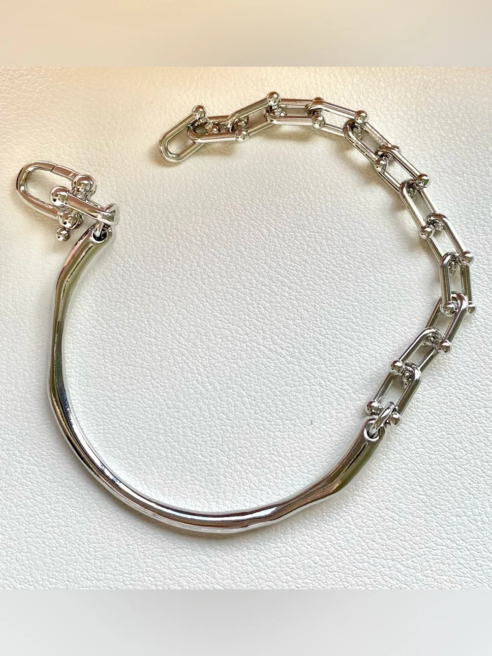 Silver Link Chunky Bracelet- Modern